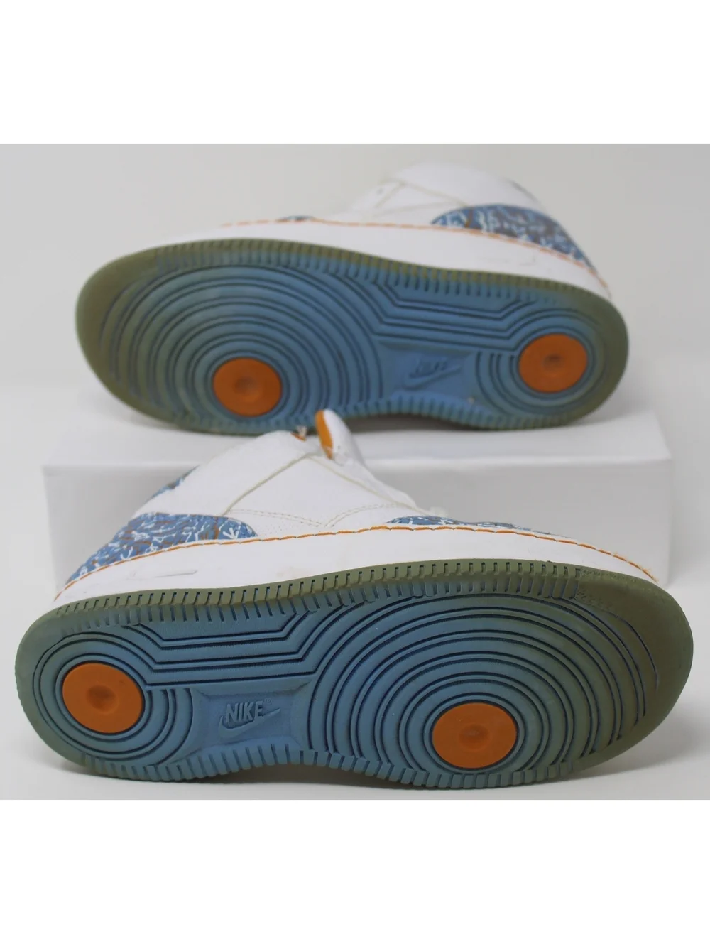 Nike Air Jordan Pre-School AJF 3 Shoes Size 13 C 323948-141 White Blue Orange